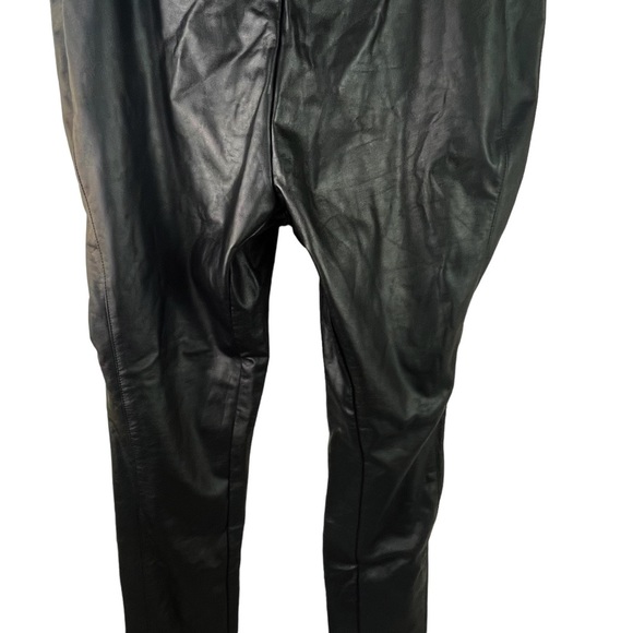 Lysse Faux Vegan Leather High Rise Black Pull On Leggings Women's Size XL - Picture 8 of 12